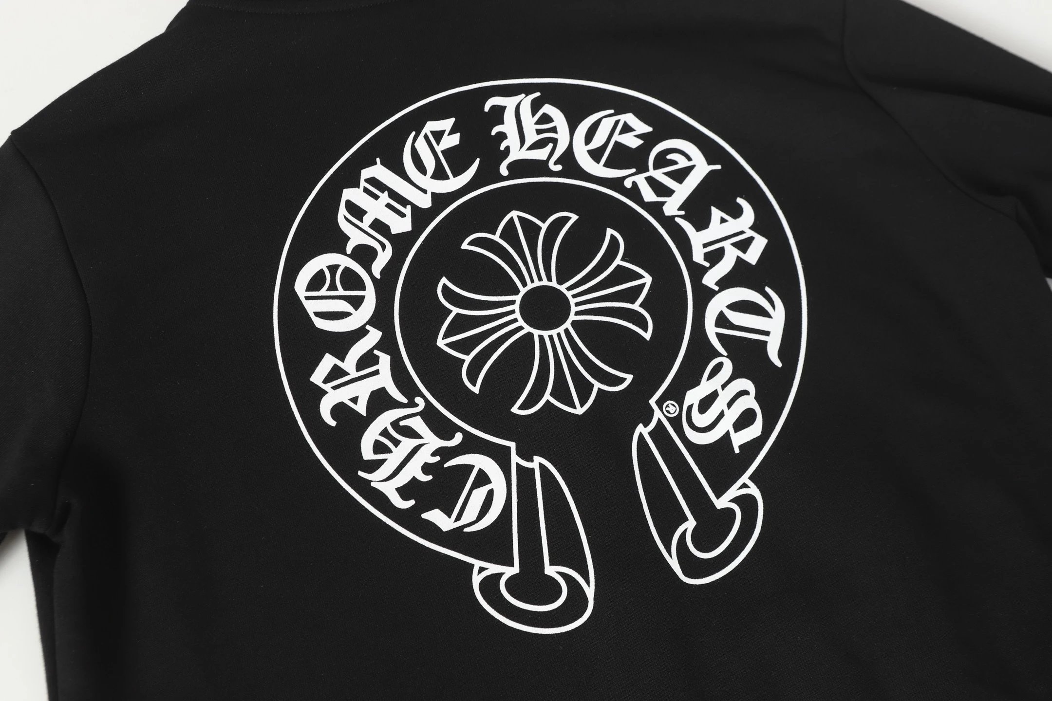Chrome Hearts Floral Sleeve Zip-Up Hoodie Black - 23