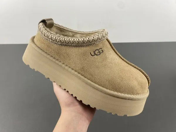 UGG Tasman Platform Beige Slip-On Boots - 1