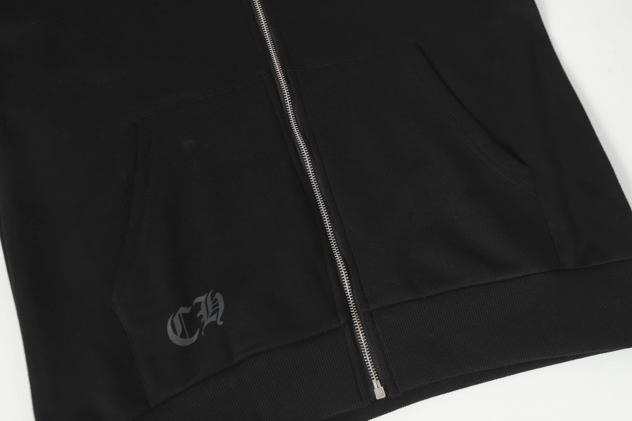 Chrome Hearts Floral Sleeve Zip-Up Hoodie Black - 21