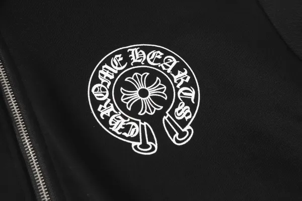 Chrome Hearts Floral Sleeve Zip-Up Hoodie Black - 20