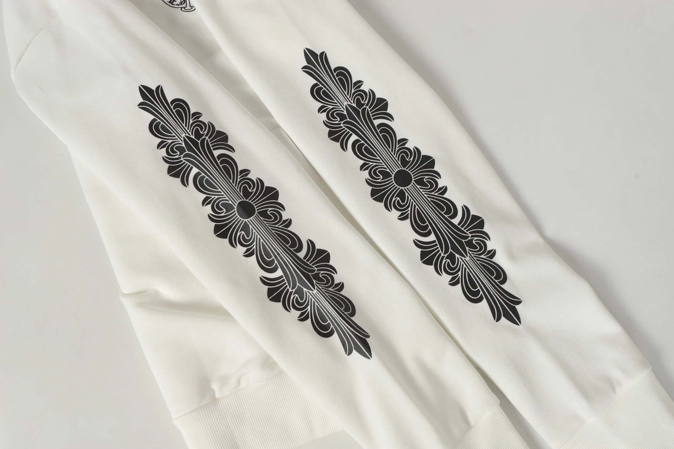 Chrome Hearts Floral Sleeve Zip-Up Hoodie Black - 17