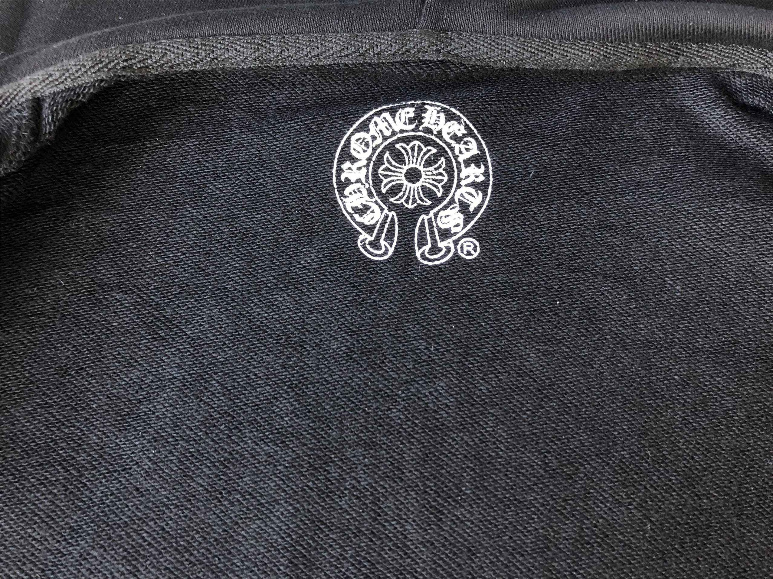 Chrome Hearts Floral Sleeve Zip-Up Hoodie Black - 8