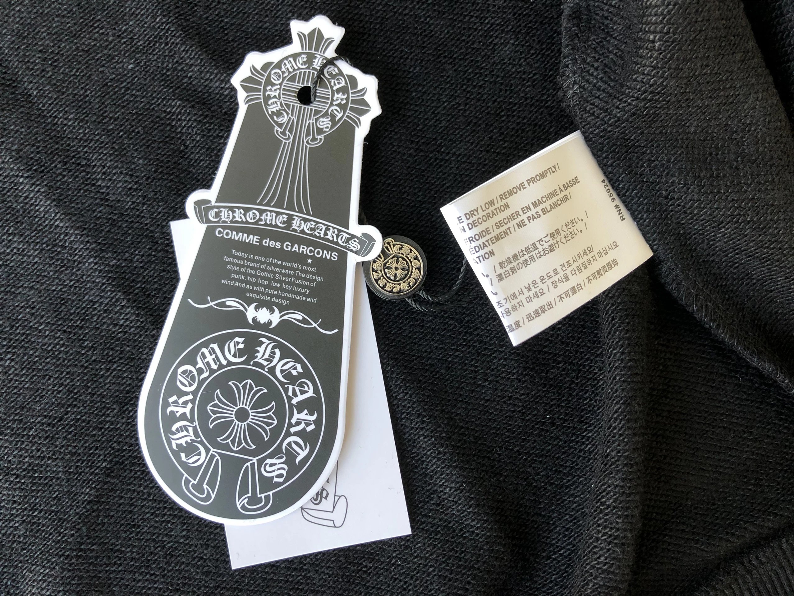 Chrome Hearts Floral Sleeve Zip-Up Hoodie Black - 9