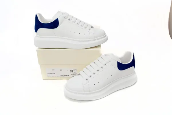 Alexander McQueen Oversized Sneakers White and Navy Blue Sneakers - 1