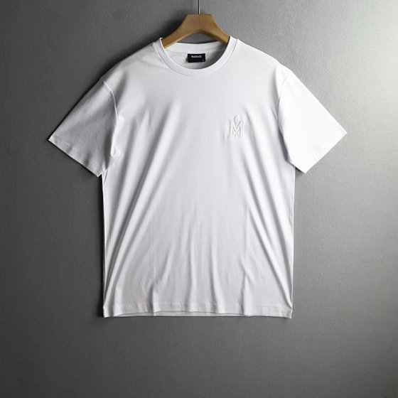 Superior Foreign Exchange Canada MACKAGE High end Raw Silk Cotton Solid Color Embroidered Round Neck Comfortable High end Men's Short sleeved T-shirt