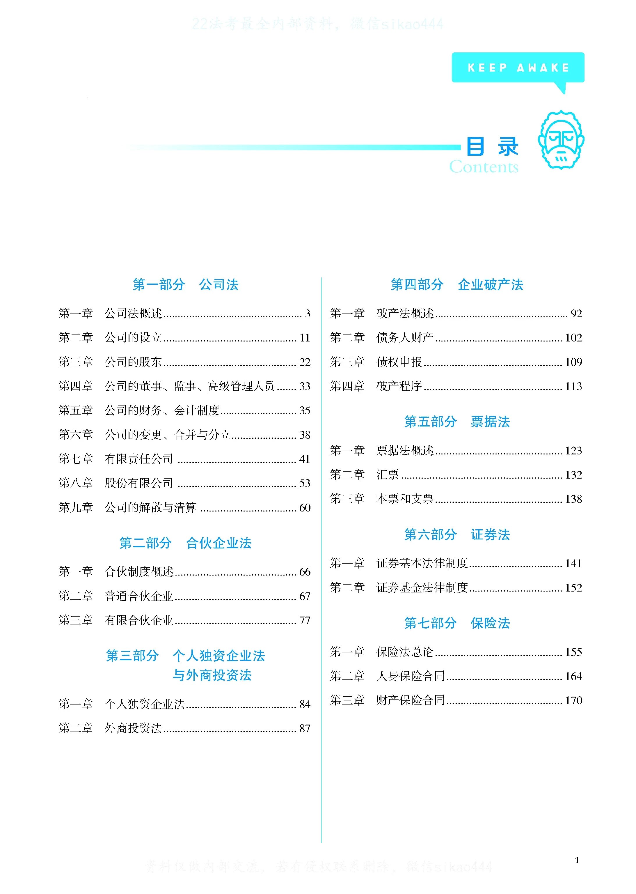 2022觉X法考-一灯商法-客观题第一轮内部强化-第一考资