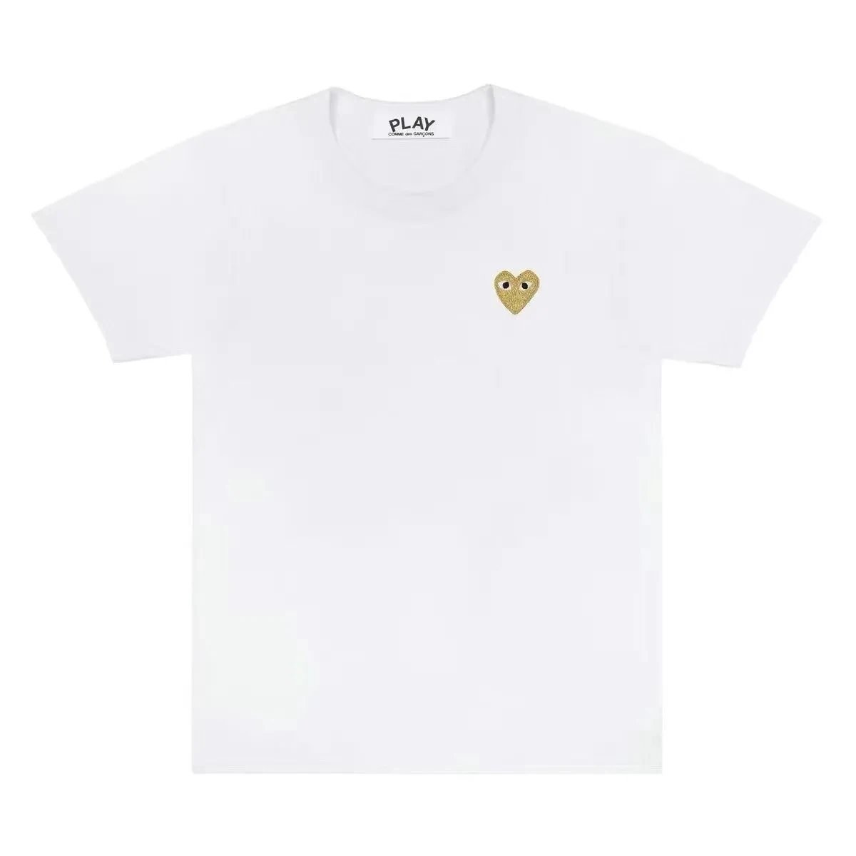 White T-Gold Heart