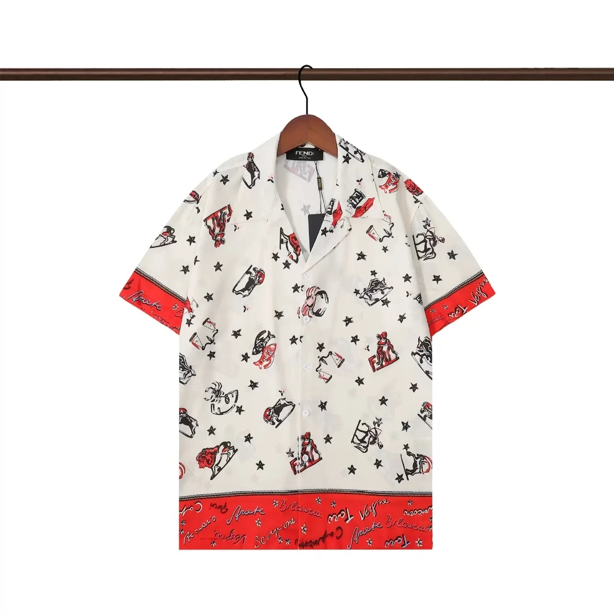 Fendi White Red Patt