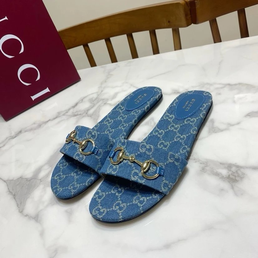 Gucci Blue Slides