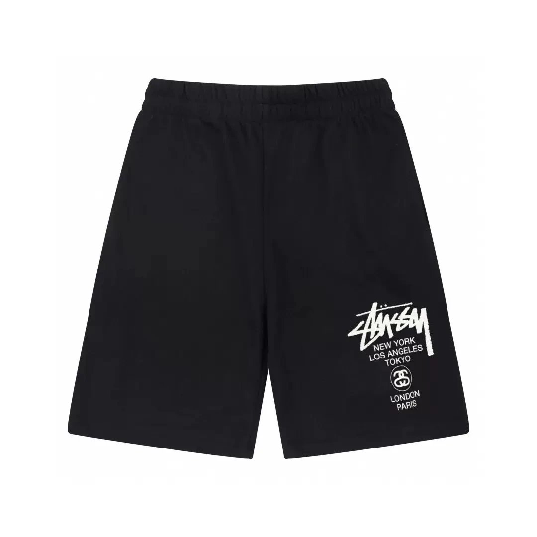 Stussy Dice Print Black Graphic Shorts