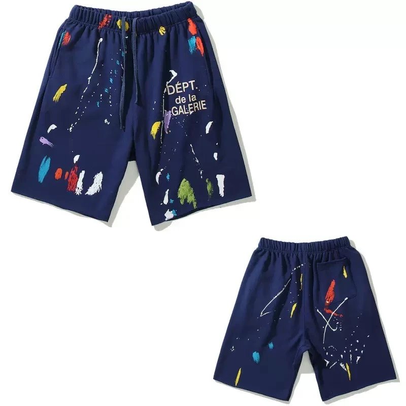 Dept. de la Galerie Black Paint Splatter Streetwear Shorts