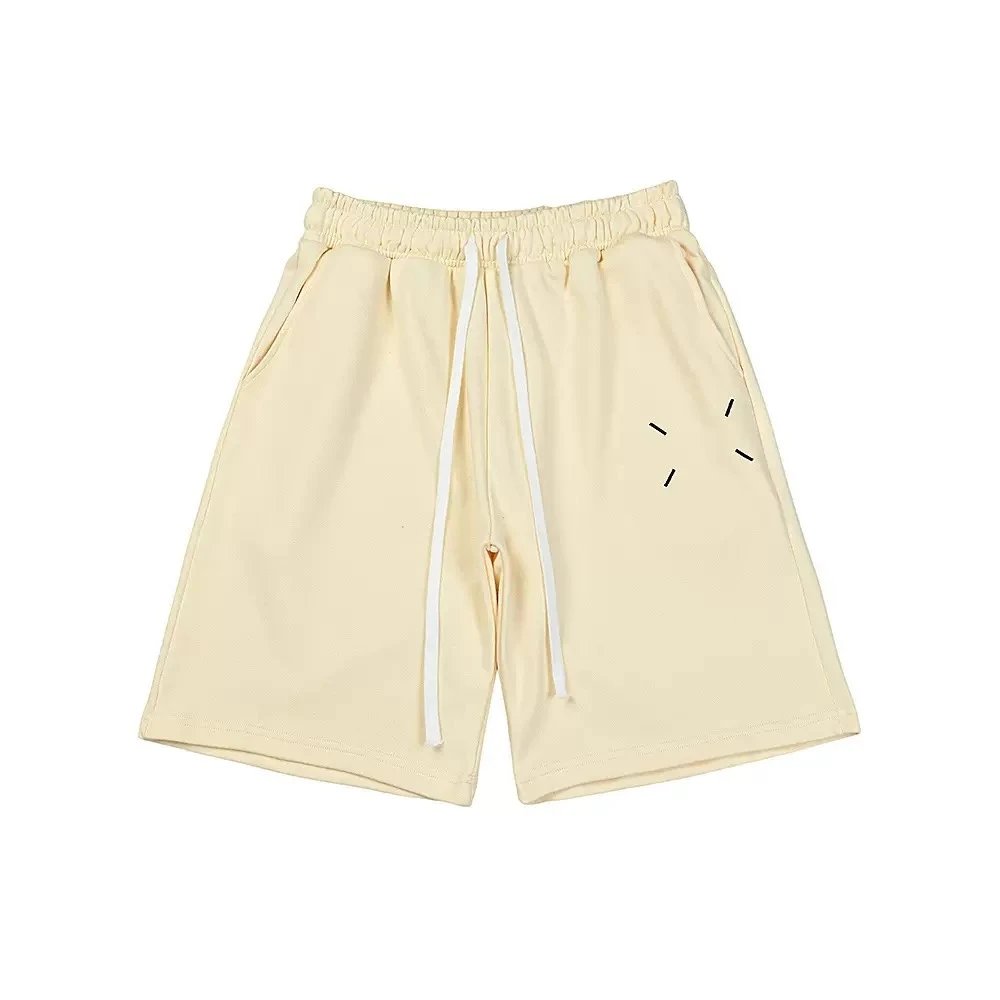 Cotton Drawstring Shorts Cream Minimalist Sport Shorts