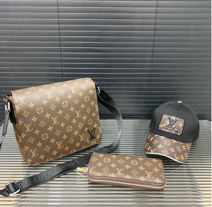 Gucci GG Marmont Canvas Crossbody Bag Beige with Red Green Web Strap, Wallet, and Baseball Cap - 3