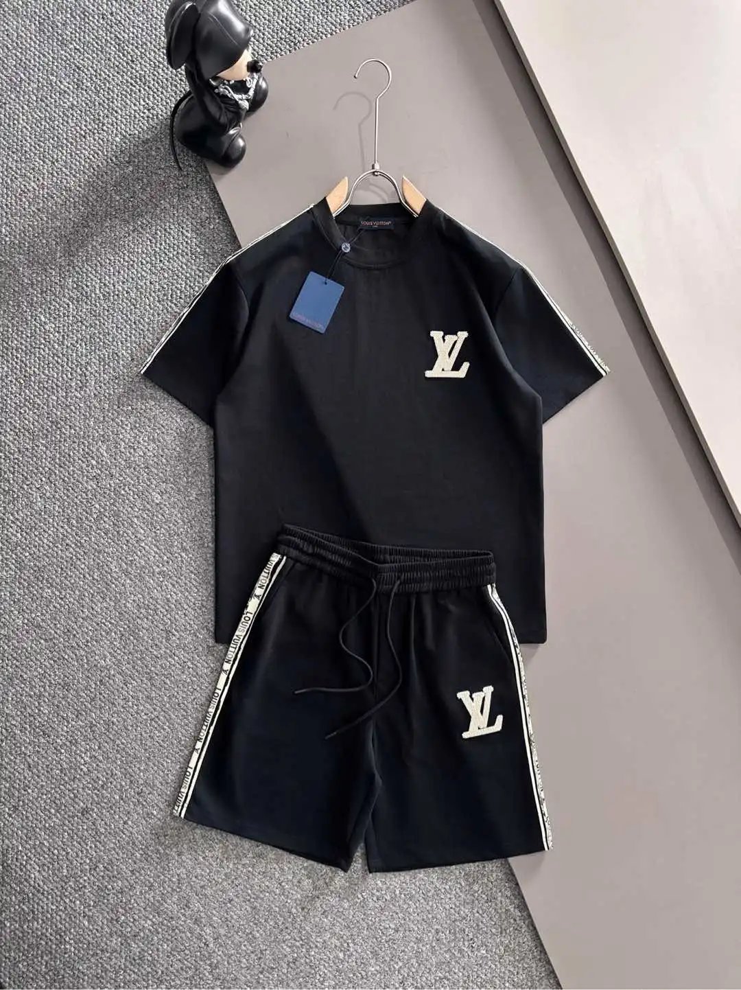 Louis Vuitton Black LV T-Shirt and Shorts Set