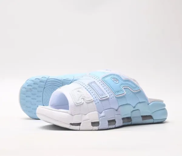 Nike Air More Uptempo Slide Light Blue White Sandals - 1