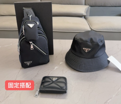Prada Black Bag, Hat, Wallet Accessories