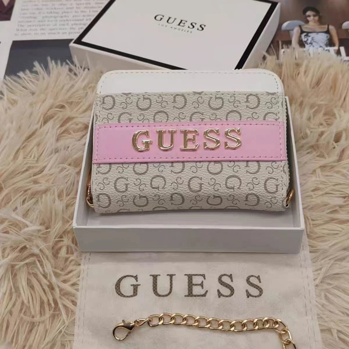 Guess Graffiti Print White Street Style Wallet