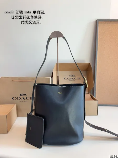 Coach Tabby Tote Black Leather Shoulder Bag Handbags - 1