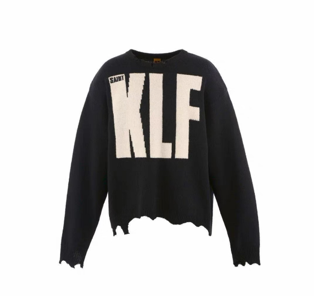 Saint Vanity Oversized Black Distressed Graphic Hoodie
