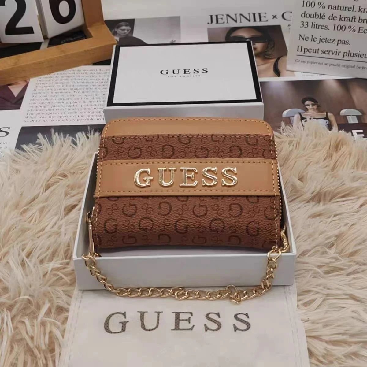 Guess Graffiti Print White Street Style Wallet