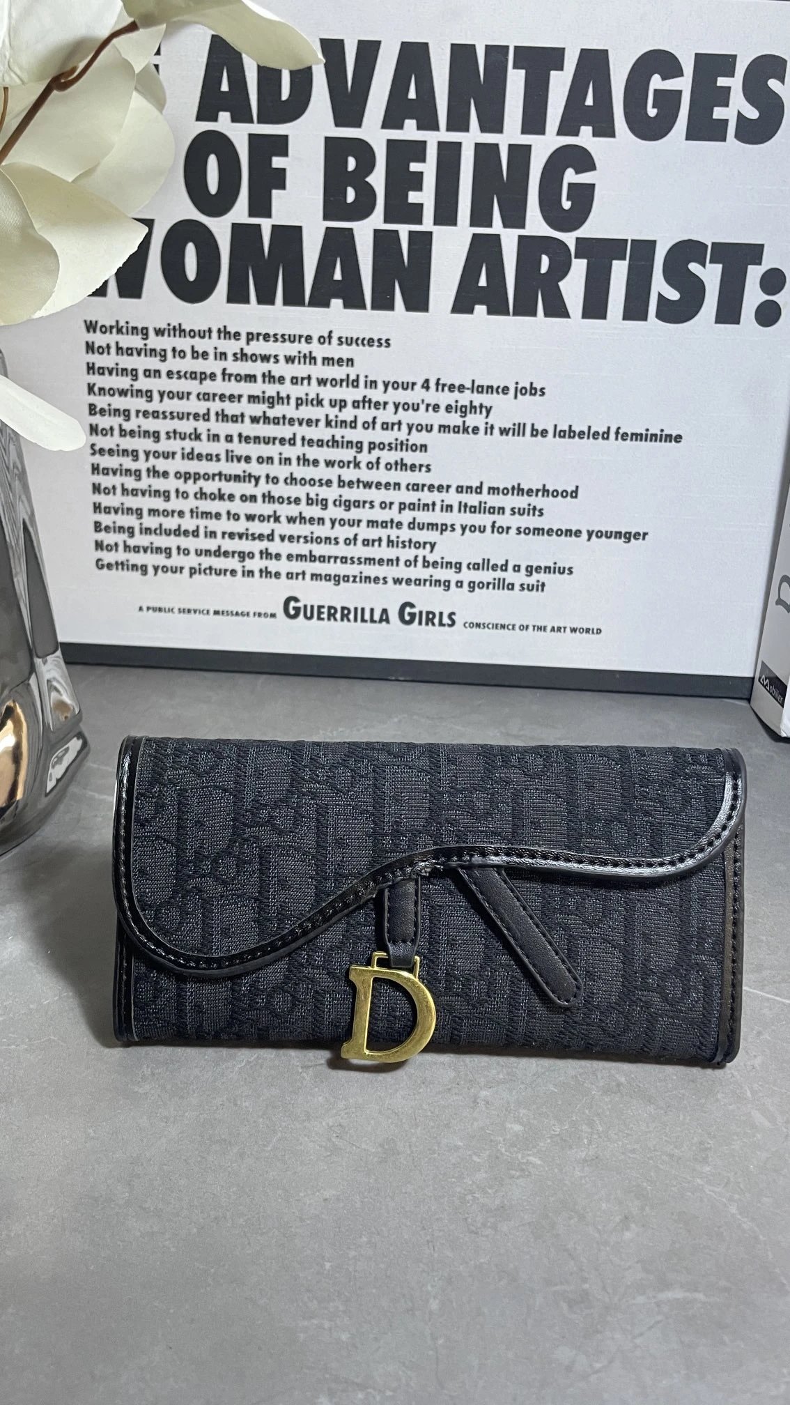 Dior Lady Dior Black Quilted Leather Wallet