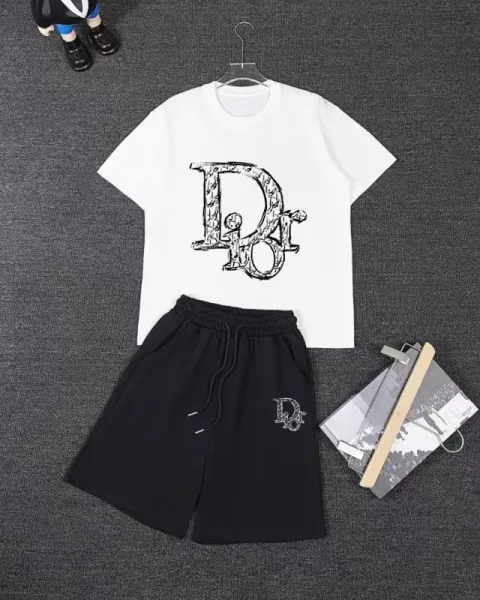 Dior Oblique Print Short-Sleeve Shirt and Shorts Set Black - 7