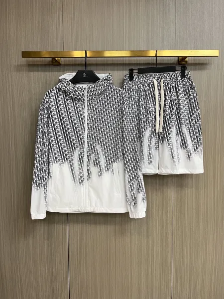 Dior Oblique Print Short-Sleeve Shirt and Shorts Set Black - 4