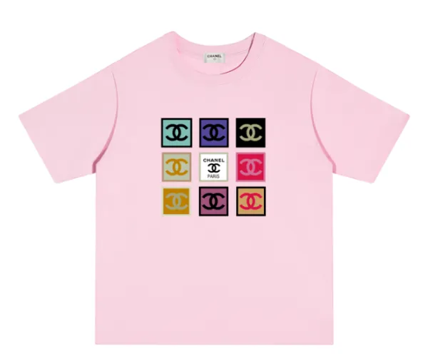 Chanel Multicolor CC Logo Grid T-Shirt - 6