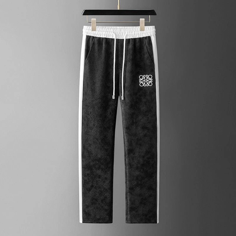 Loewe Anagram Gray Blue Side Stripe Jogger Pants