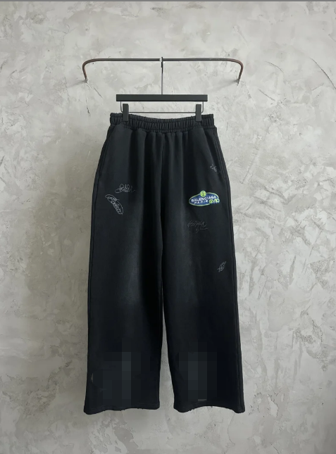 Balenciaga GV10 White Signature Print Sweatpants