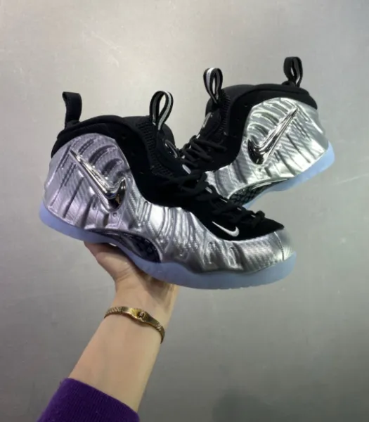 Nike Air Foamposite One Metallic Silver Black Sneakers - 1