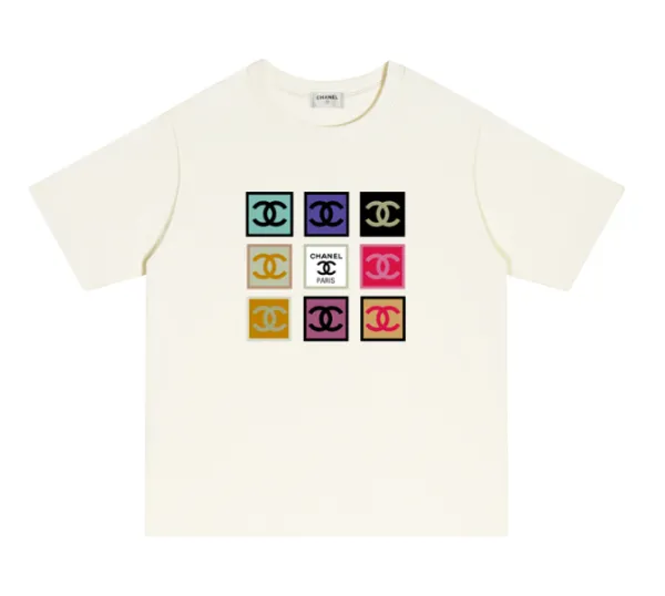 Chanel Multicolor CC Logo Grid T-Shirt - 1