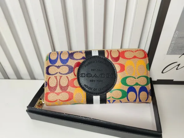 Coach Signature Rainbow Print Long Wallet - 3