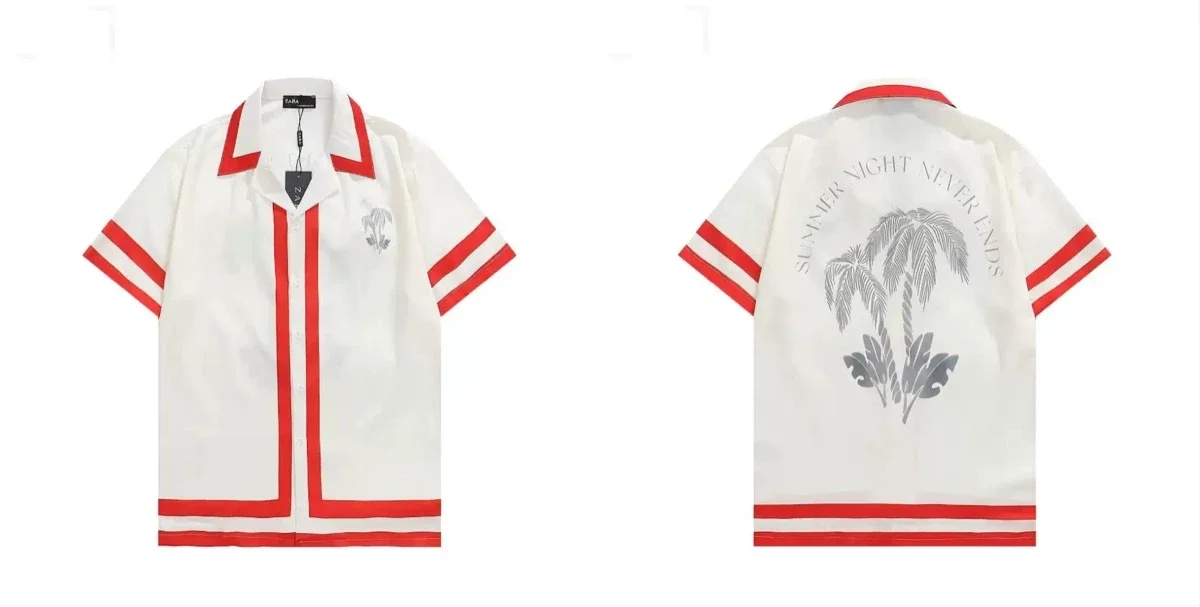 Zara White Red Strip