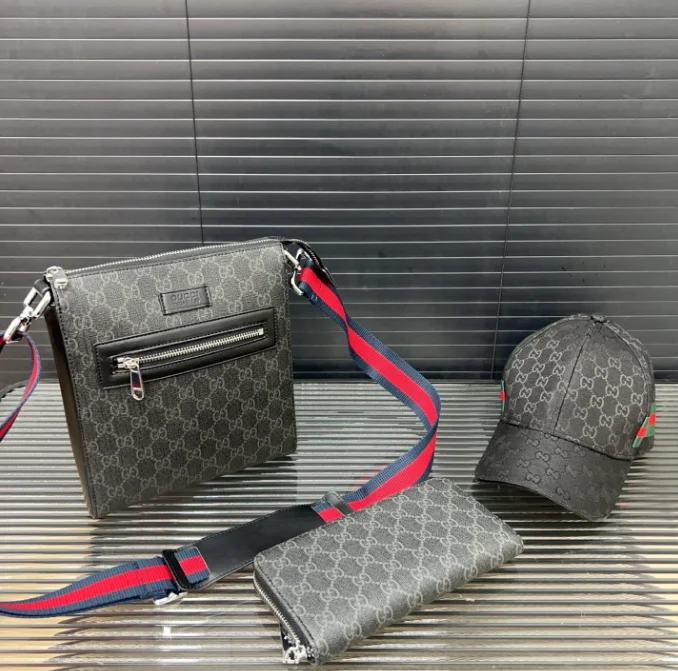 Gucci Black Bag and Hat