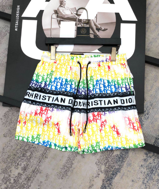 Versace Logo Print White Blue Geometric Pattern Swim Trunks