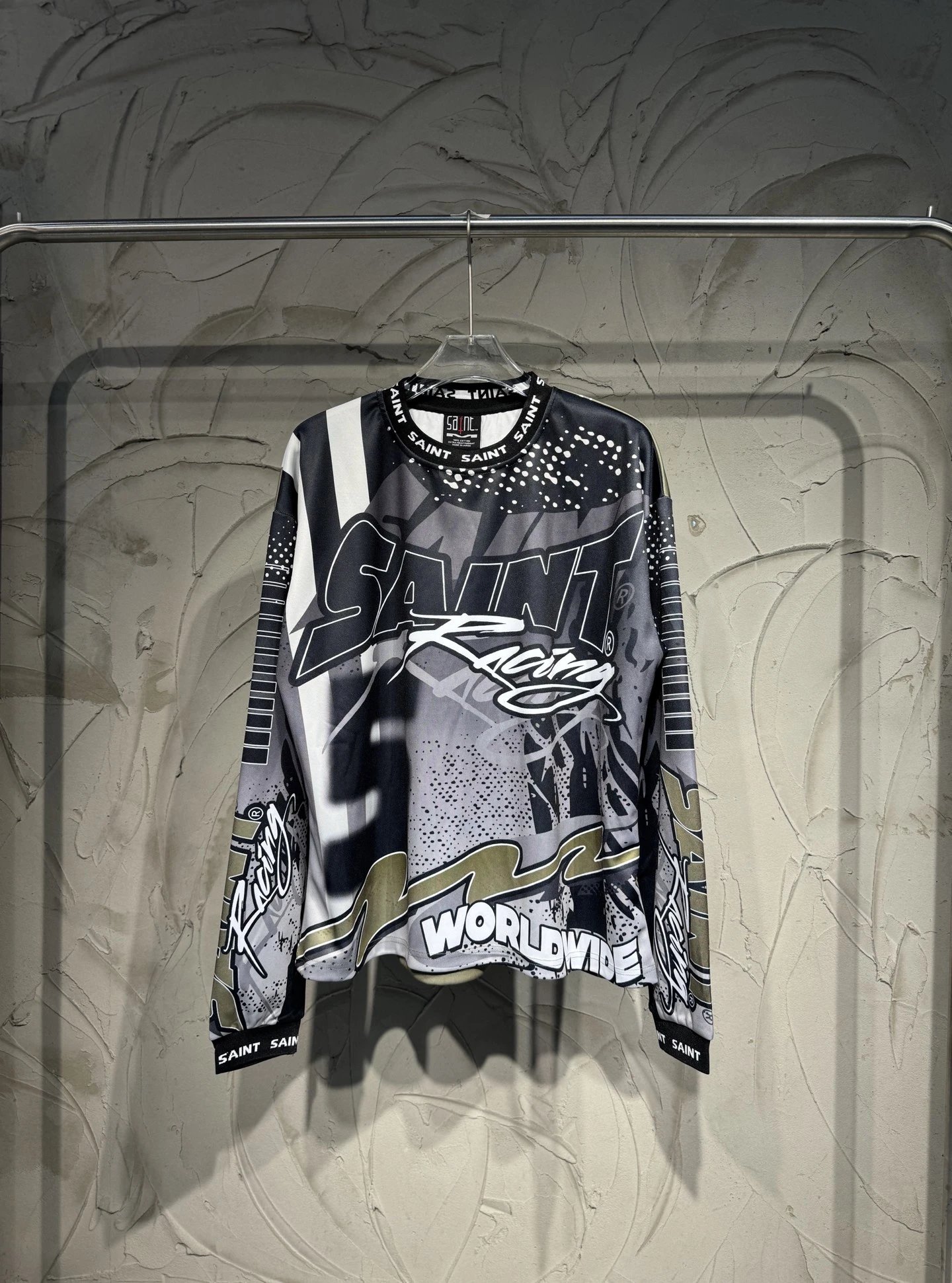 Saint Vanity Oversized Black Distressed Graphic Hoodie