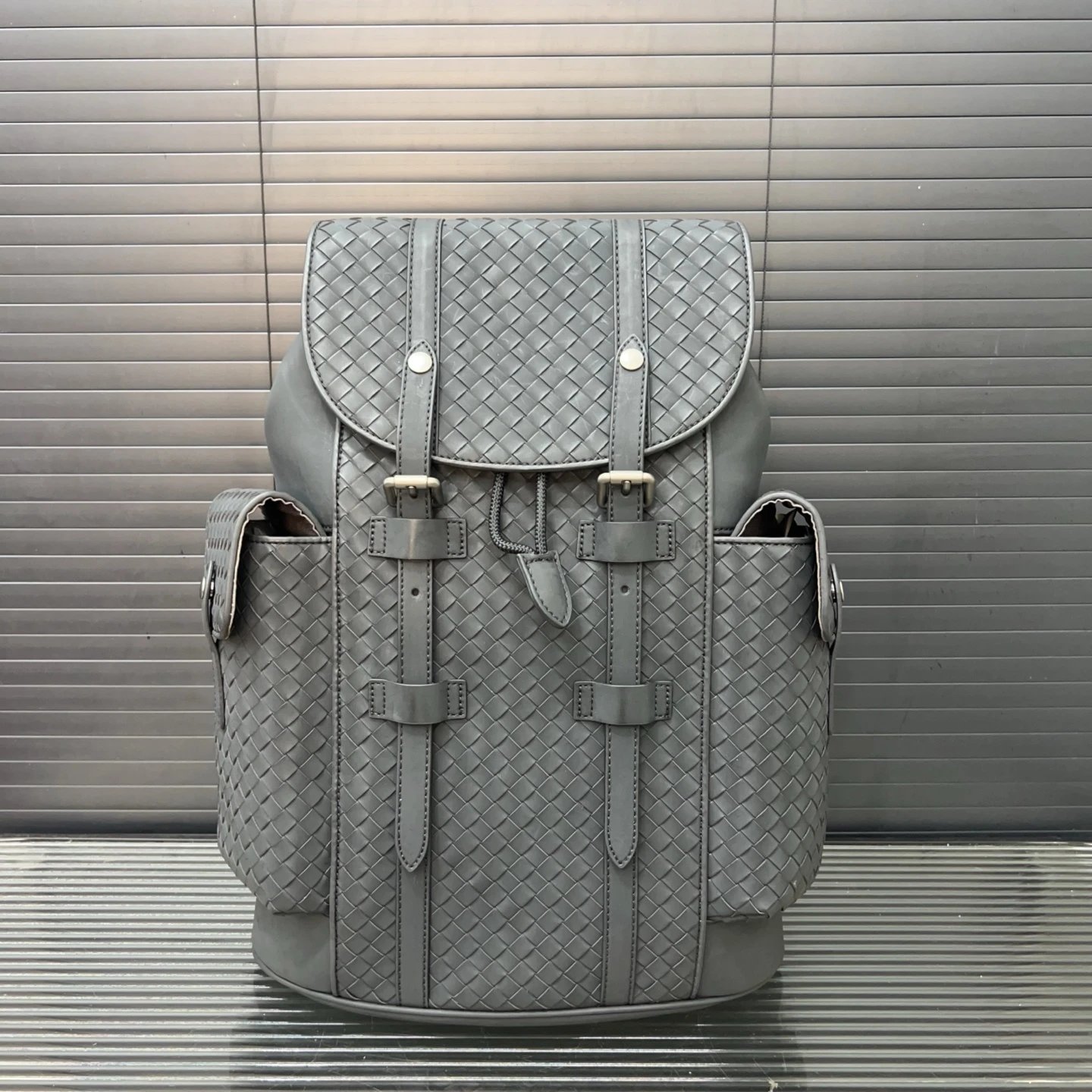Bottega Veneta Intrecciato Gray Backpack - 2