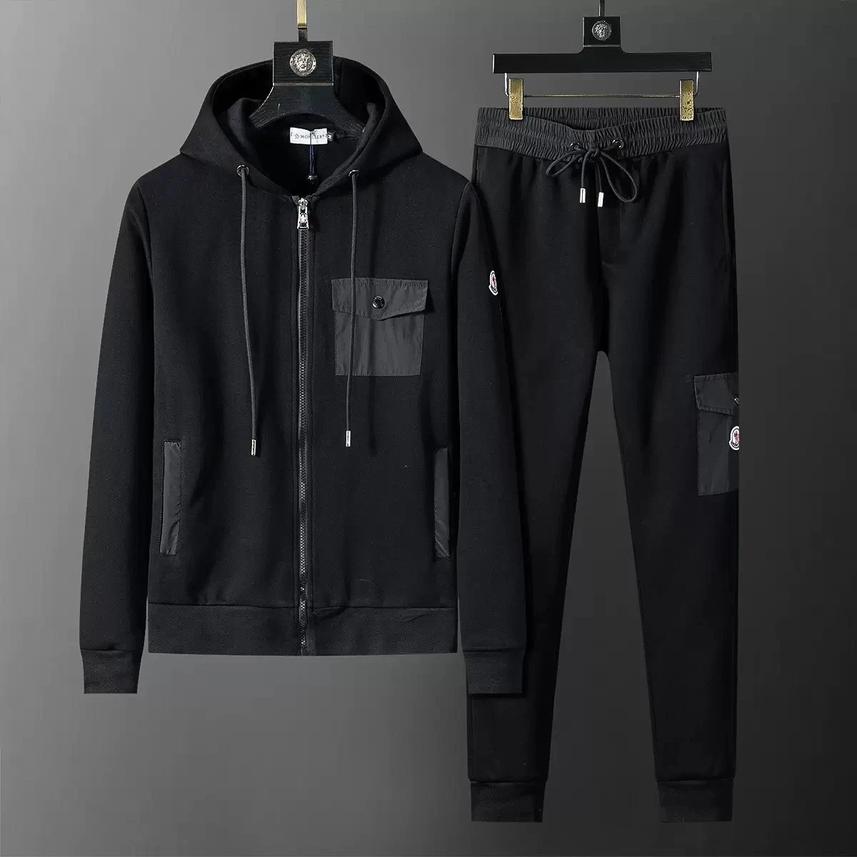 Versace Logo Stripe Black White Sportswear Tracksuit