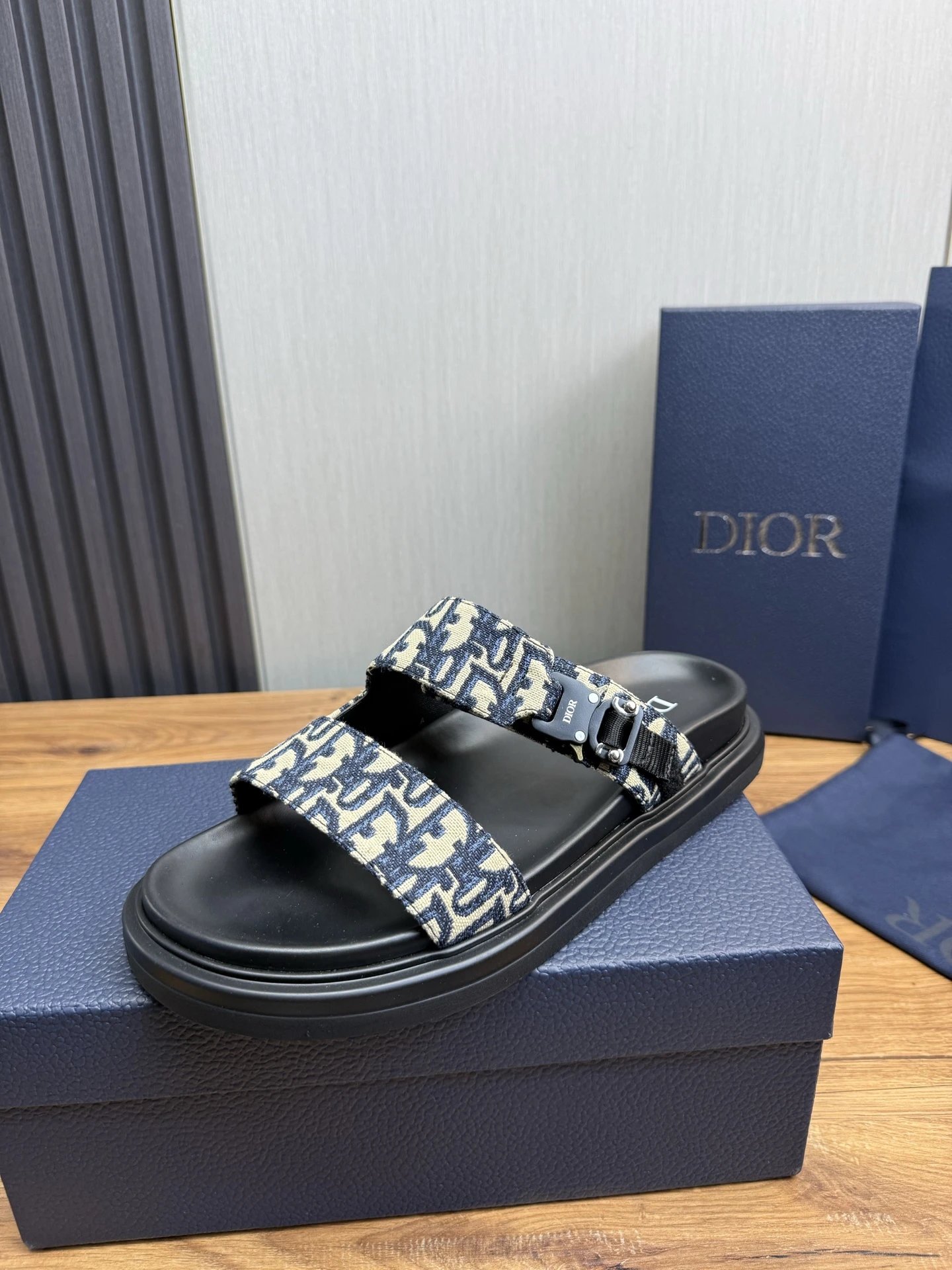 Dior Oblique Print Thong Sandal Black Slippers - 4