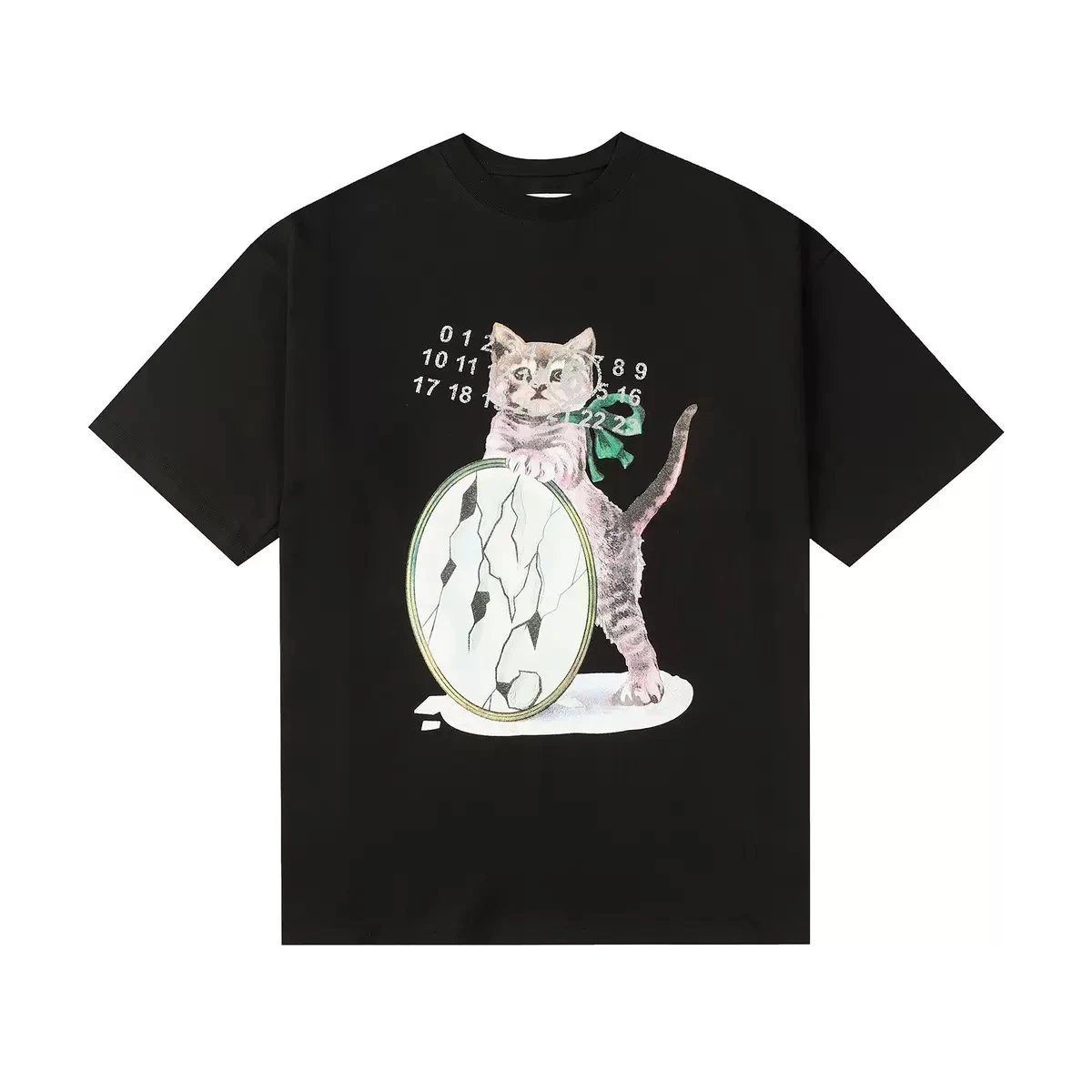 Maison Margiela Replica Black Graphic Print T-Shirt