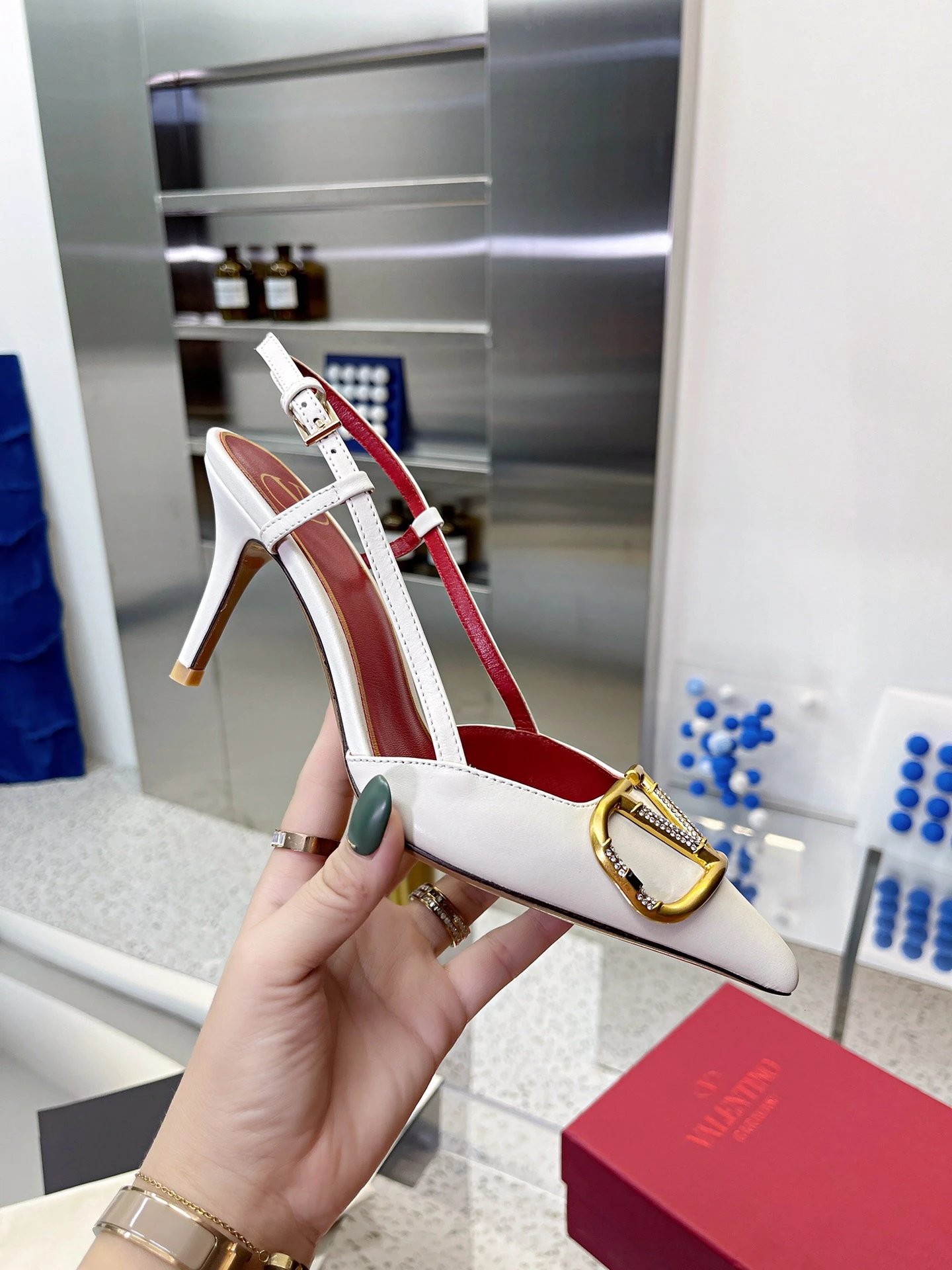 Valentino White Heel
