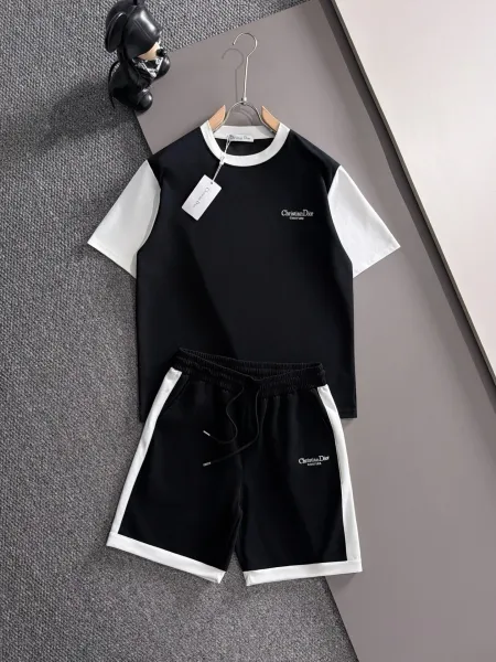 Dior Oblique Print Short-Sleeve Shirt and Shorts Set Black - 9