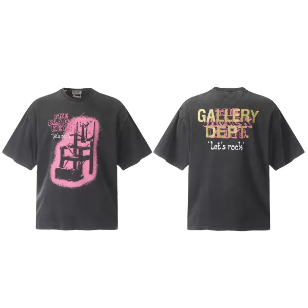 Gallery Dept Let's Rock Pink Spray Graphic T-Shirt - 1