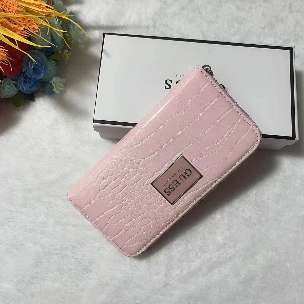 Guess Timeless Cream Floral Print Zip Around Wallet