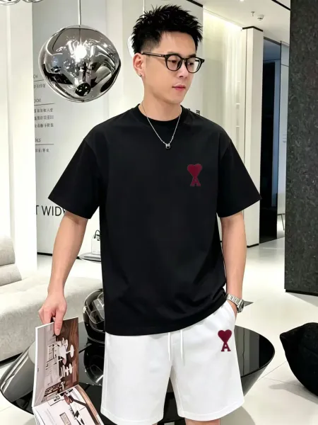 Burberry Check Patch T-Shirt Black and White Shorts Set Casual Set - 4