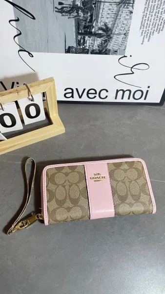 Coach Signature Rainbow Print Long Wallet - 4