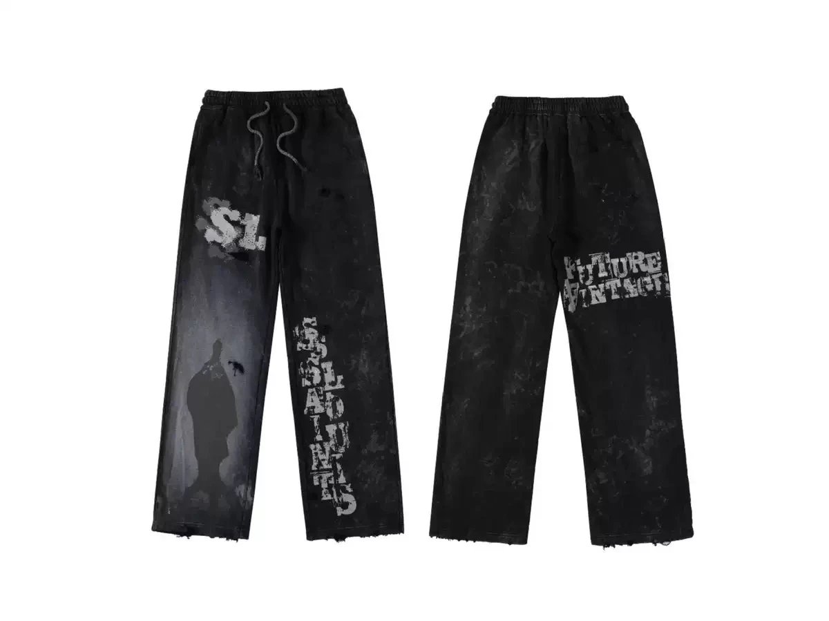 Saint Louis Future Vintage Black Distressed Graphic Hoodie