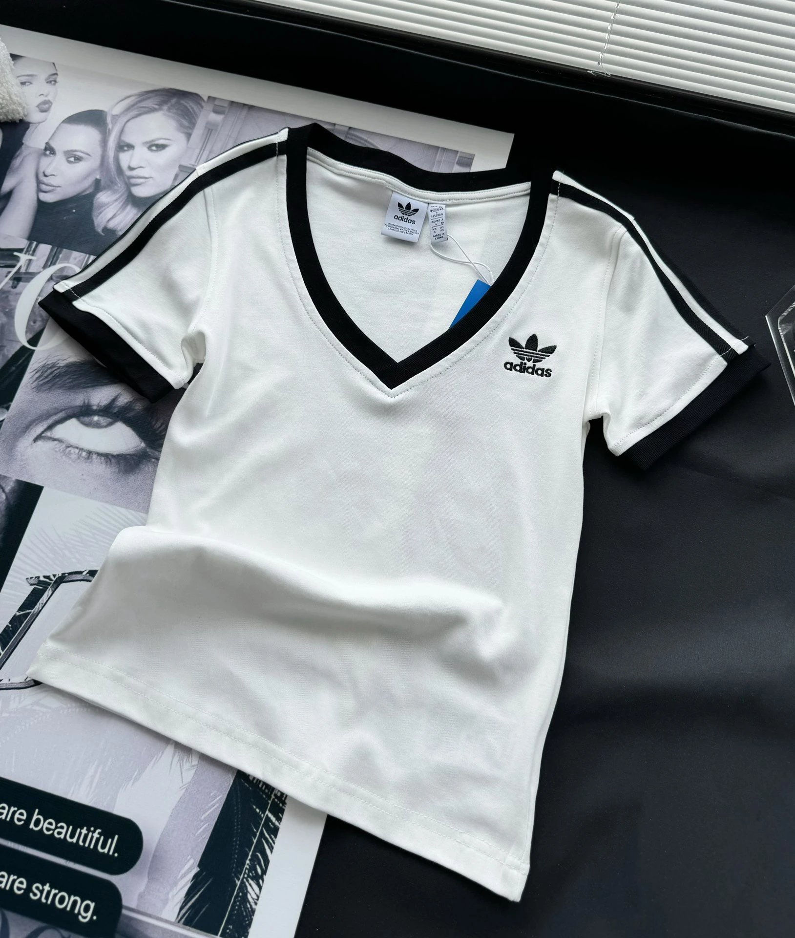 Adidas White V-Shirt