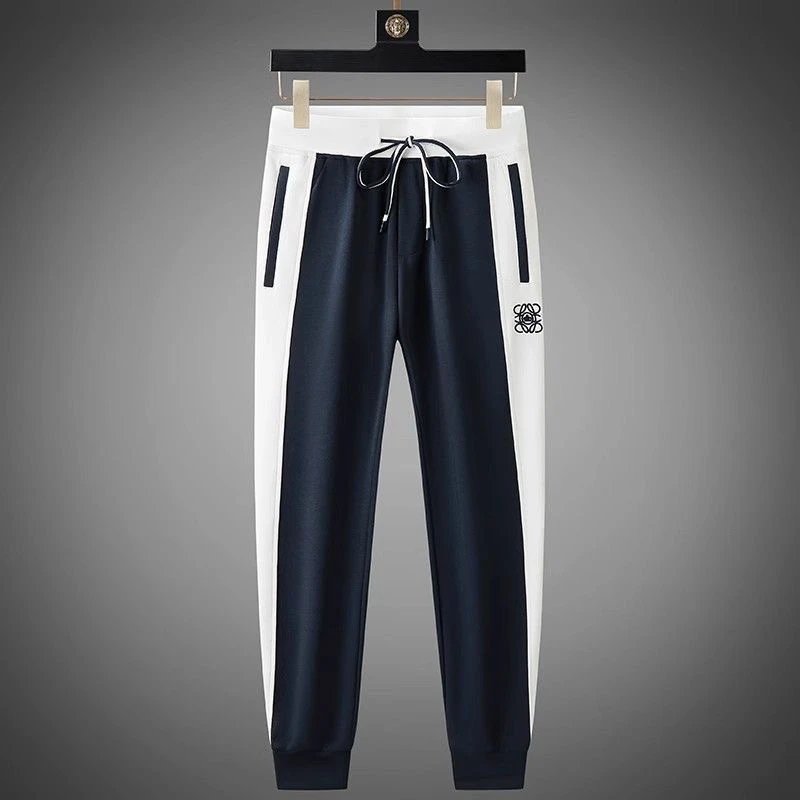 Loewe Anagram Gray Blue Side Stripe Jogger Pants